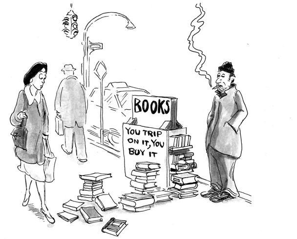 Продавец деревьев отчаянно хочет продать свои книги.
 - Фото, изображение