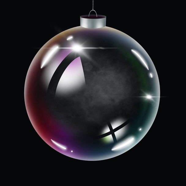 Interesting Christmas ball that sparkles with different lights. Realistic illustration  - Photo, image