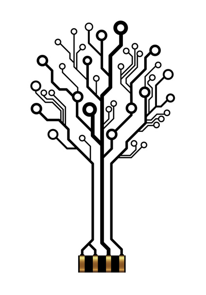 Vector icon of technology tree - Vector, imagen