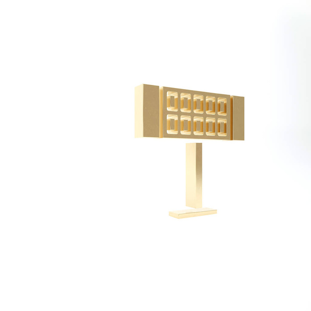 Icono calentador eléctrico dorado aislado sobre fondo blanco. Calefacción por suelo radiante infrarrojo con mando a distancia. Control de clima de la casa. 3D ilustración 3D render
 - Foto, imagen