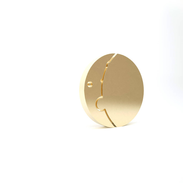 Goldfinsternis des Sonnensymbols auf weißem Hintergrund. totale Sonarfinsternis. 3D Illustration 3D Renderer - Foto, Bild