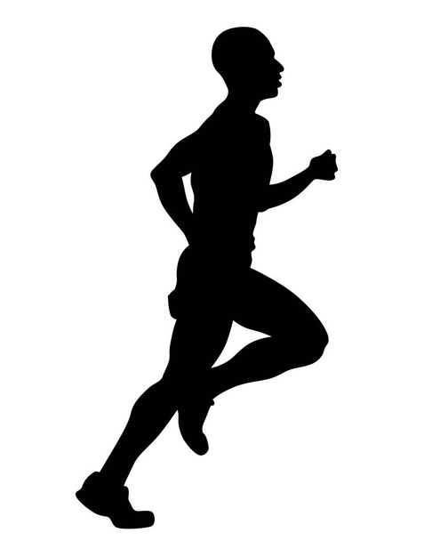 Athleten auf Laufkurs. isoliert auf weißem Hintergrund - Vektor, Bild