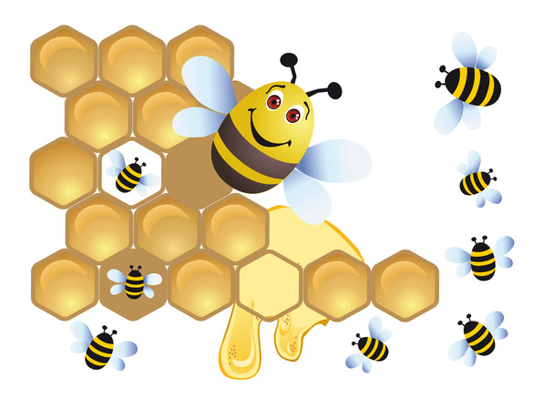boldog méhecske - Vektor, kép