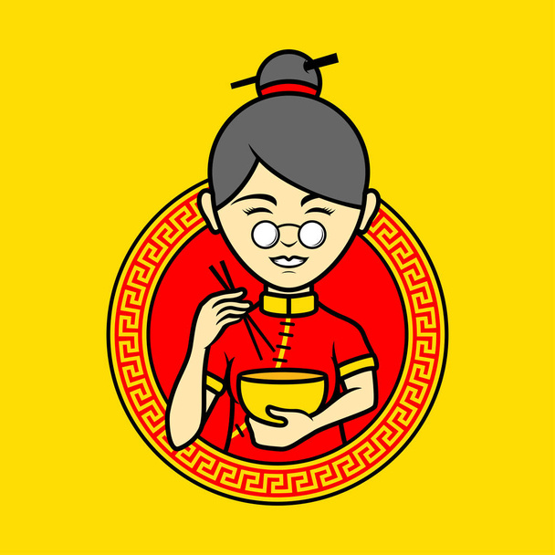 Chinees voedsellogo restaurant vector Illustratie - Vector, afbeelding