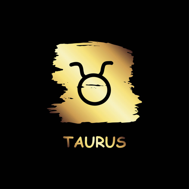 Taurus zodiac gold icon vector - Вектор, зображення