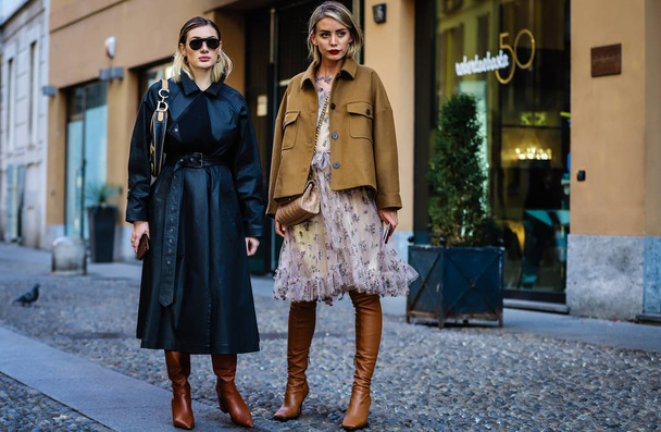 Milano Moda Haftası Sokak Stili 21 Şubat 2019 - Fotoğraf, Görsel