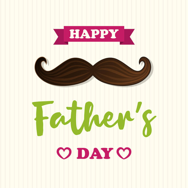 Concept of card with funny moustache for Father's Day. Vector. - Vektor, Bild