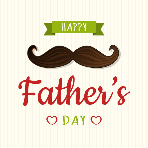 Father's Day - cute poster with mustache. Vector. - Vektor, obrázek