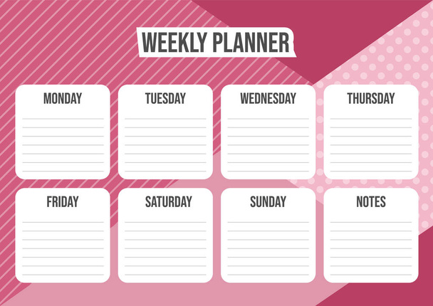 Weekly planner with abstract geometrical background. Vector - Vector, Image