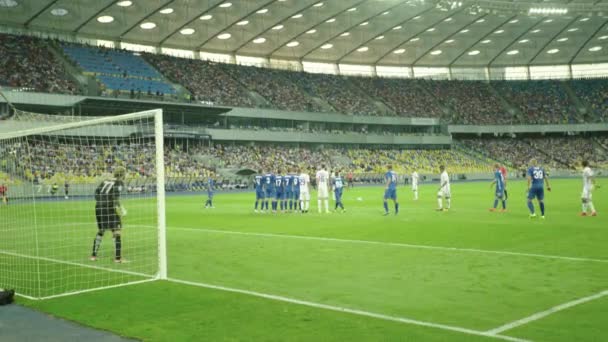 Football soccer game at the stadium. Olimpiyskiy. Kyiv. Ukraine. - Video
