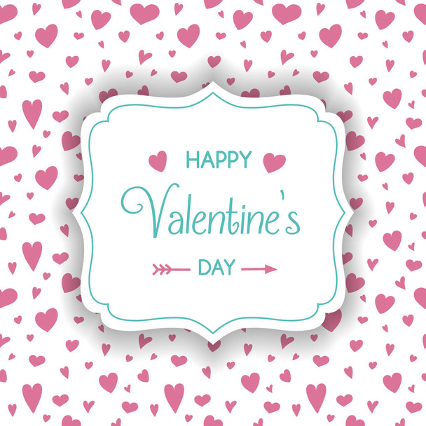 Valentine's Day typography with cute hand drawn hearts. Vector - Vecteur, image