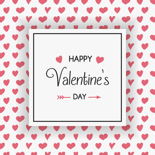 Concept of Valentine's Day greeting card with hand drawn hearts. Vector - Διάνυσμα, εικόνα