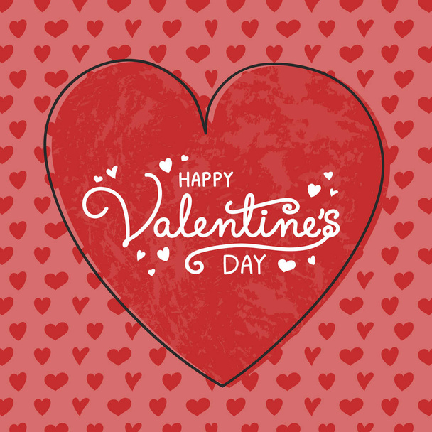 Valentine's Day card with hearts and wishes. Vector  - Vektor, Bild