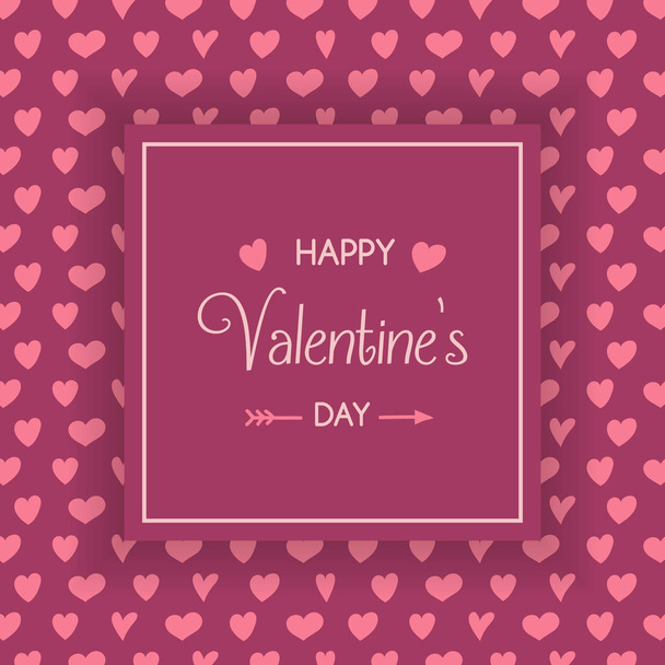 Valentine's Day typography with cute hand drawn hearts. Vector - Διάνυσμα, εικόνα