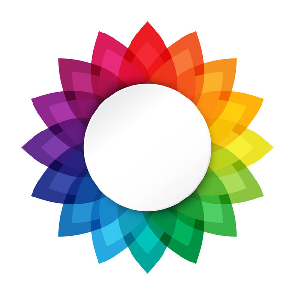 vector illustration of rainbow flower logo on white background - Wektor, obraz