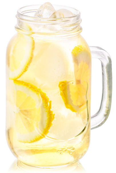 Iced lemonade in mason jar, paths - Photo, Image