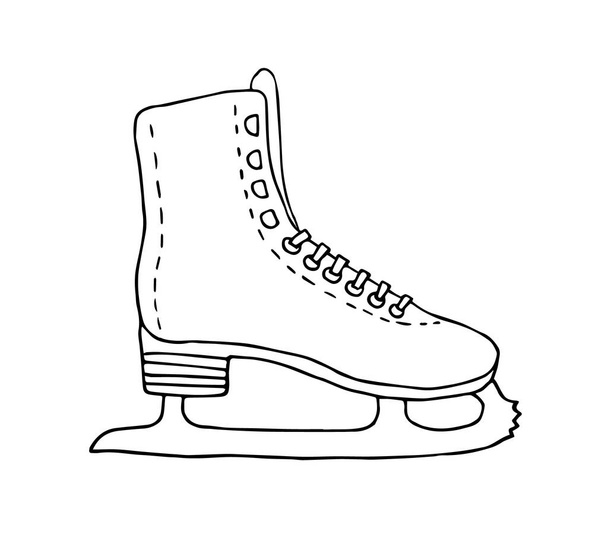 Vector hand drawn doodle sketch ice skate isolated on white background - Vektor, Bild