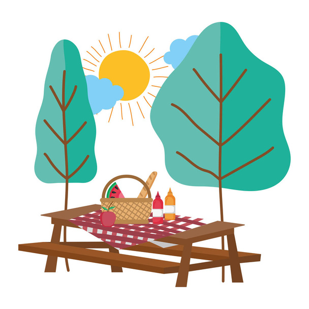 Isolated picnic table vector design - Vector, Image
