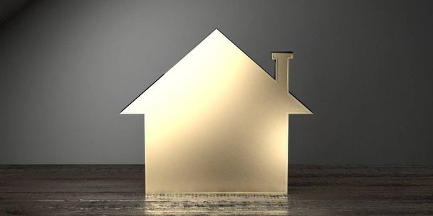Forme de la maison - idéal pour des sujets tels que l'immobilier / hypothèque / vente de maison - rendu 3D
 - Photo, image
