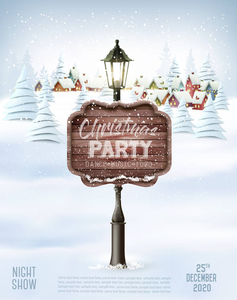 Merry Christmas and New Year holiday background with christmas l - Vector, Image