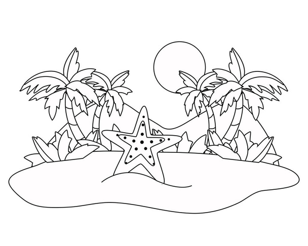 Diseño aislado de estrellas de mar oceánicas
 - Vector, imagen