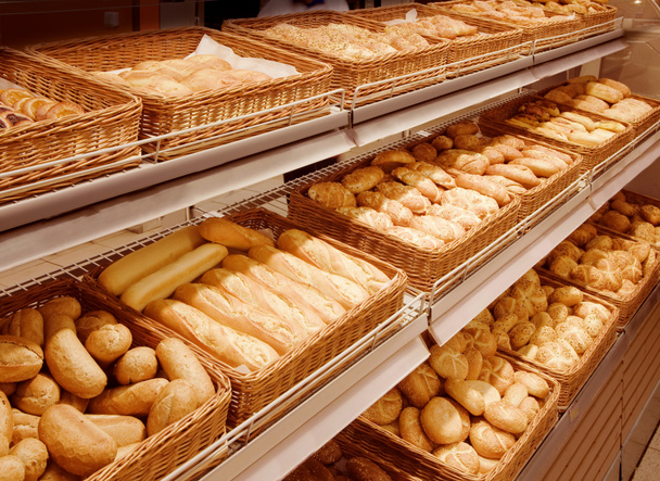 Variety of baked products at a supermarket - Photo, Image