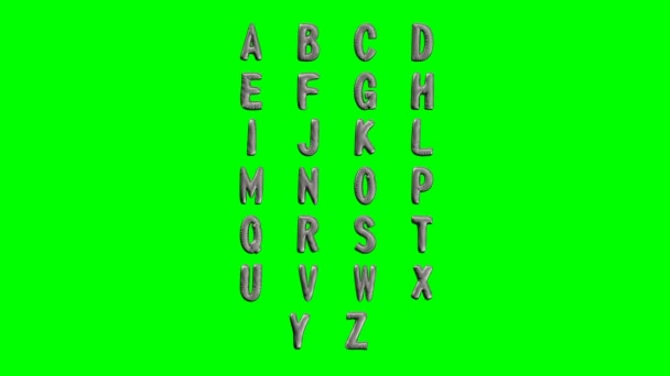 Modern text abc melt, great design on green background. Fluid art. Metal liquid design element. - Séquence, vidéo