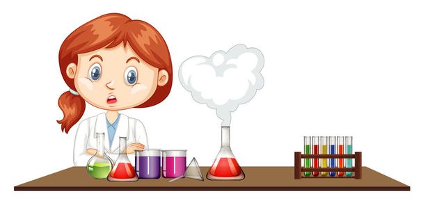 Γυναίκες επιστήμονες που εργάζονται στο εργαστήριο - Διάνυσμα, εικόνα