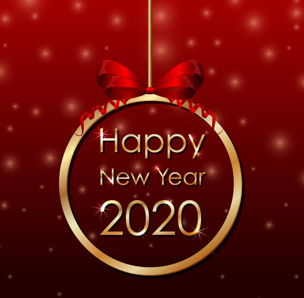 Diseño de póster para Año Nuevo 2020
 - Vector, Imagen