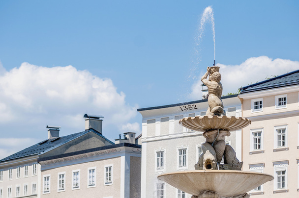 Residenzbrunnen fountain on Residenzplatz at Salzburg, Austria - Photo, Image