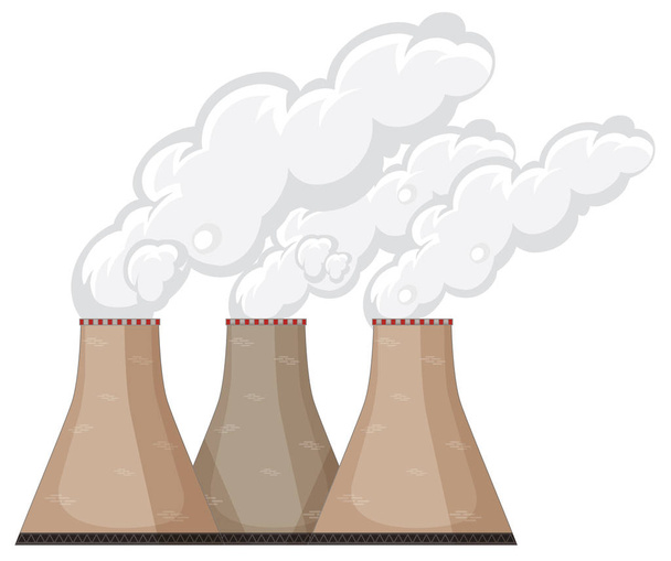 kominów fabrycznych z dymu - Wektor, obraz