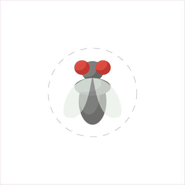 fly flat icon on white background - Vector, Image