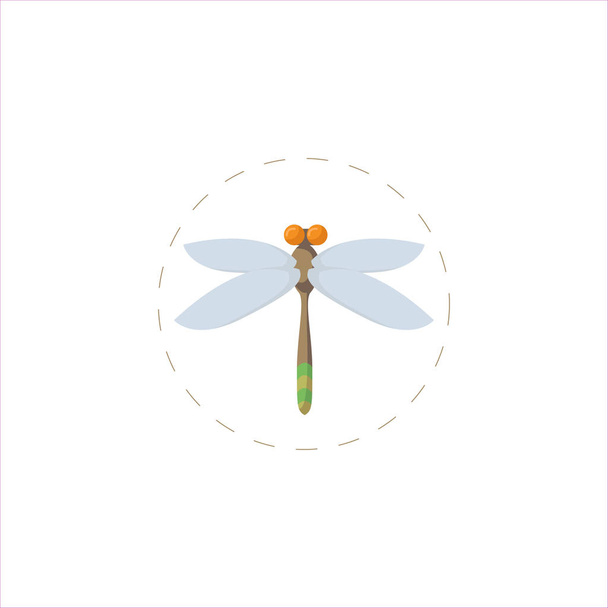 libélula plana ilustração no fundo branco
 - Vetor, Imagem