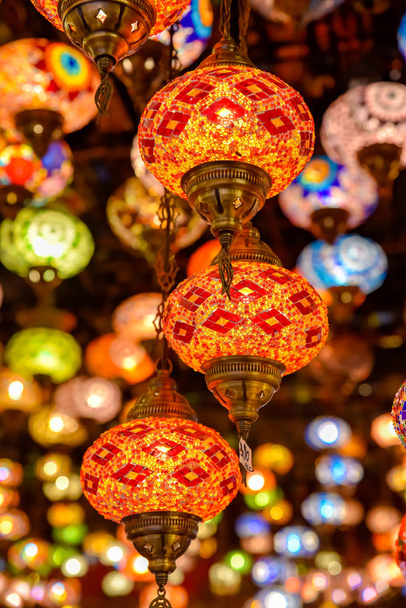 Turkish Lamp or Moroccan Lantern, Eastern style, decorative lamp - Photo, Image