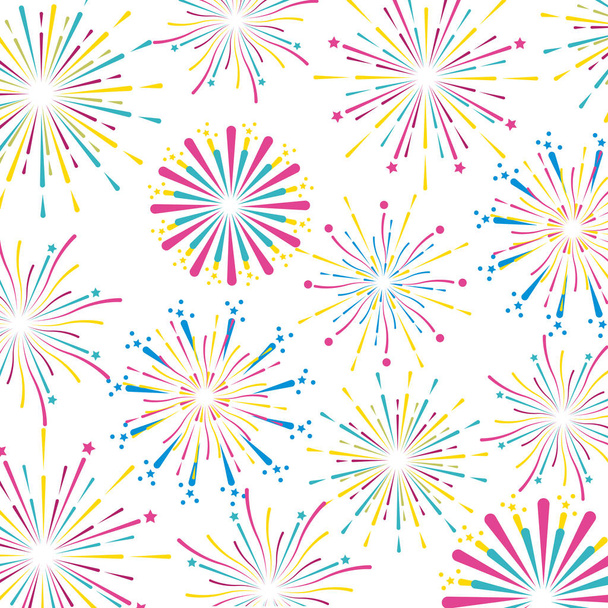 bright fireworks cartoon - Vector, Image