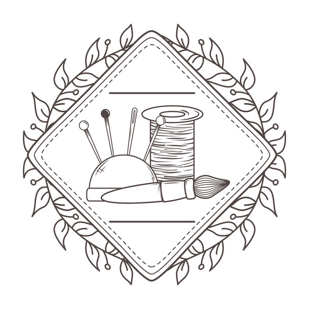 Needle thread and brush design - Vector, Image