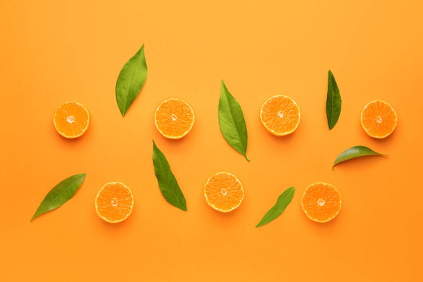 Makea mandariinit värillinen tausta
 - Valokuva, kuva
