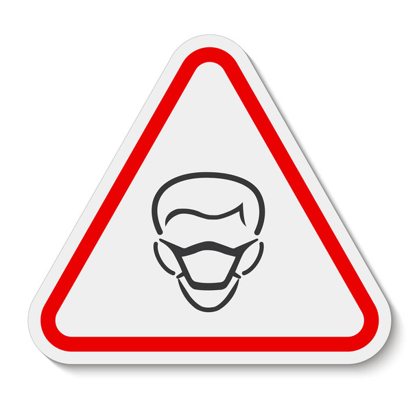 Isolamento do sinal do símbolo da máscara de PPE Icon.Wear no fundo branco, ilustração do vetor EPS.10  - Vetor, Imagem