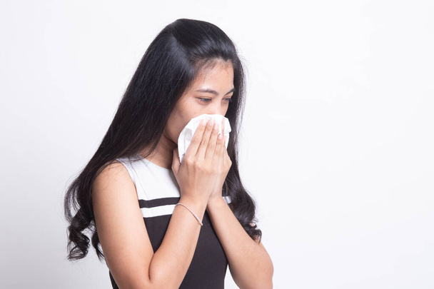 Young Asian woman got sick and flu. - Φωτογραφία, εικόνα