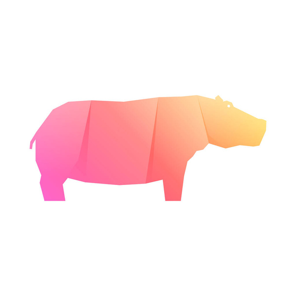 Roze gradiënt nijlpaard - Vector, afbeelding