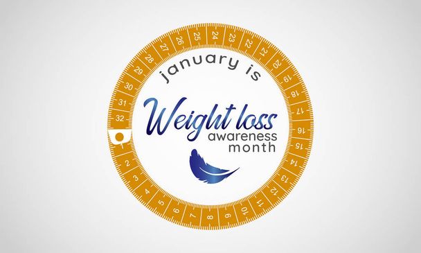 Vektorillustration zum Thema Gewichtsverlust Monat Januar. - Vektor, Bild