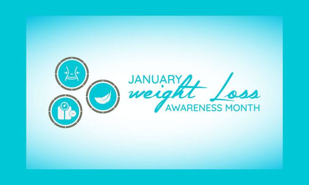 Vector illustration on the theme of Weight loss awareness month of January. - Vector, Image