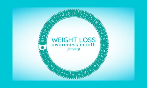 Ilustración vectorial sobre el tema de la pérdida de peso mes de enero
. - Vector, Imagen