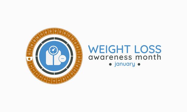 Illustrazione vettoriale sul tema della perdita di peso mese di gennaio
. - Vettoriali, immagini