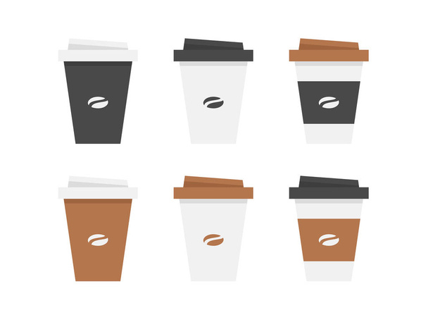 Kaffeetasse aus Kunststoff vorhanden. isoliert auf weißem Hintergrund - Vektor, Bild