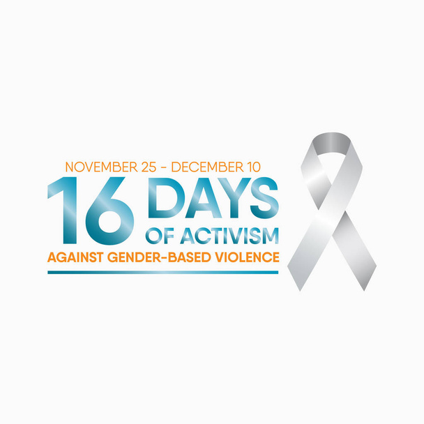 Ilustración vectorial sobre el tema Activismo contra la violencia de género del 25 de noviembre al 10 de diciembre
. - Vector, imagen