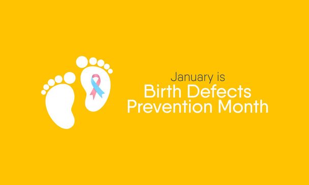 Εικονογράφηση διάνυσμα για το θέμα της γέννησης Ελαττώματα Πρόληψη μήνα Ιανουάριο. - Διάνυσμα, εικόνα