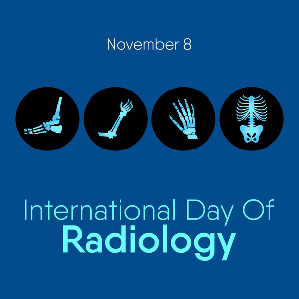Vektorillusztráció a radiológia nemzetközi napjának témájáról november 8-án - Vektor, kép