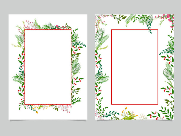 White Border Background Decorated with Floral Design. - Wektor, obraz