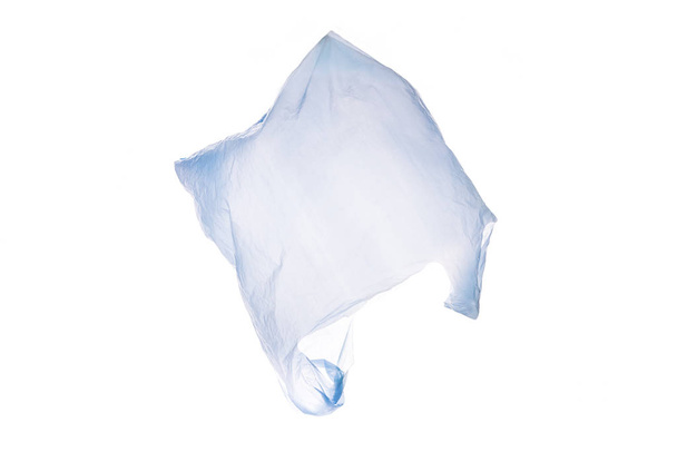 White plastic shopping bag flying over white background - Photo, Image